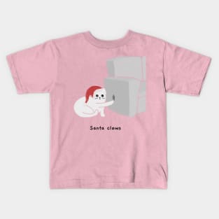 Santa claws (black caption) Kids T-Shirt